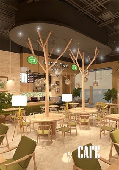 Mẫu thiết kế nội thất quán cafe & trà đạo đẹp hiện đại